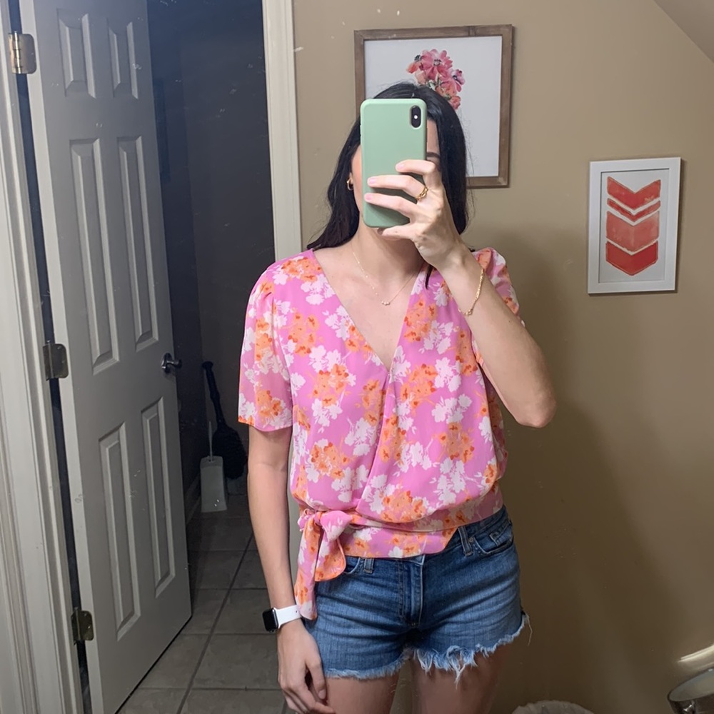 Floral print summer blouse